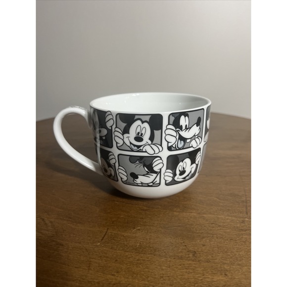 Disney Other - Disney Mickey Mouse Mug Black White Square‎ Panels Coffee Cup